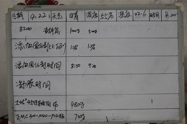 記錄操作時間、材料、工作環境及天氣等詳細數據